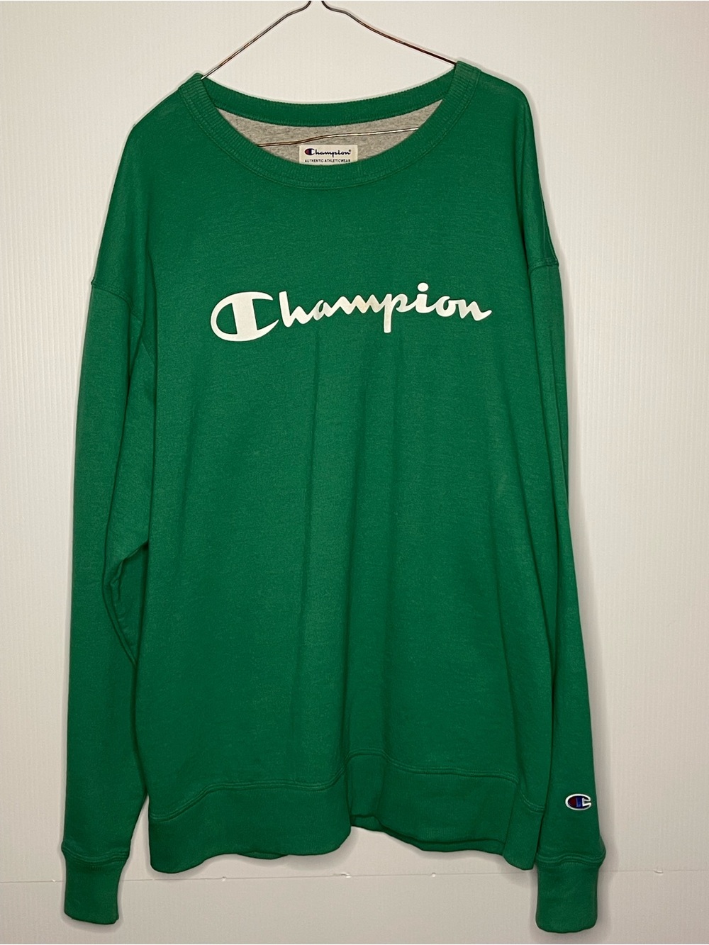 Champion Men’s Green Logo Crewneck Sweatshirt